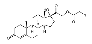 (17S)-21-(Iodoacetoxy)-17-hydroxypregn-4-ene-3,20-dione结构式