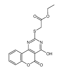 2-(ethoxycarbonylmethylthio)-4-hydroxypyrimidine[3,4-b]coumarin Structure