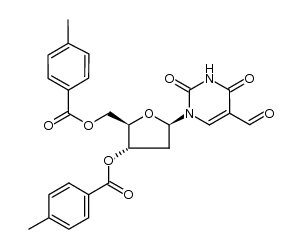 5-formyl-O3',O5'-bis-(4-methyl-benzoyl)-2'-deoxy-uridine Structure