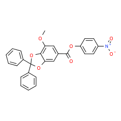 4-Nitrophenyl 7-methoxy-2,2-diphenyl-1,3-benzodioxole-5-carboxylate Structure