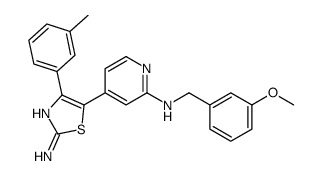 5-[2-[(3-methoxyphenyl)methylamino]pyridin-4-yl]-4-(3-methylphenyl)-1,3-thiazol-2-amine Structure