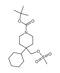 4-cyclohexyl-4-methanesulfonyloxymethylpiperidine-1-carboxylic acid tert-butyl ester Structure