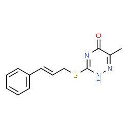 3-(cinnamylthio)-6-methyl-1,2,4-triazin-5(4H)-one结构式