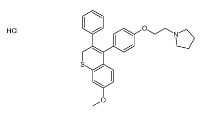 1-[2-[4-(7-methoxy-3-phenyl-2H-thiochromen-4-yl)phenoxy]ethyl]pyrrolidine,hydrochloride Structure
