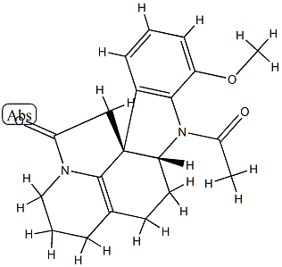 1-Acetyl-5,19-didehydro-17-methoxy-20,21-dinoraspidospermidin-10-one结构式