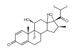 9-Fluoro-11,17-dihydroxy-21-diiodo-16-methylpregna-1,4-diene-3,20-dione 9-Fluoro-21-di-iodo-16-methylpregna-1,4-diene-11,17-diol-3,20-dione Structure