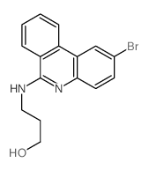 3-[(2-bromophenanthridin-6-yl)amino]propan-1-ol结构式