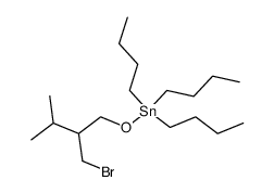 (2-(bromomethyl)-3-methylbutoxy)tributylstannane结构式