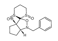 (-)-4-aza-3-oxa-4-benzyl-2-spiro(1',3'-dithiane-[1'S,3'S]-1',3'-dioxo)-[5R,9S]-bicyclo[3.3.0] octane结构式