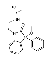 ethyl-[2-(3-methoxy-2-oxo-3-phenylindol-1-yl)ethyl]azanium,chloride Structure