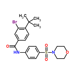 3-Bromo-4-(2-methyl-2-propanyl)-N-[4-(4-morpholinylsulfonyl)phenyl]benzamide结构式