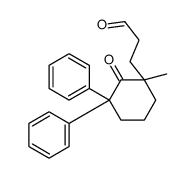 1-Methyl-2-oxo-6,6-diphenylcyclohexanepropanal structure