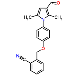 2-{[4-(3-Formyl-2,5-dimethyl-1H-pyrrol-1-yl)phenoxy]methyl}benzonitrile Structure