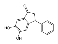 5,6-dihydroxy-3-phenyl-2,3-dihydroinden-1-one结构式