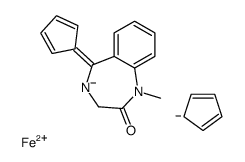 cyclopenta-1,3-diene,5-cyclopenta-2,4-dien-1-ylidene-1-methyl-3H-1,4-benzodiazepin-4-id-2-one,iron(2+) Structure