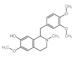 7-Isoquinolinol,1-[(3,4-dimethoxyphenyl)methyl]-1,2,3,4-tetrahydro-6-methoxy-2-methyl- Structure