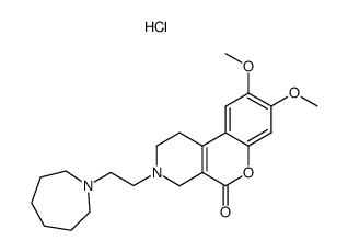 3-[2-(hexahydro-1H-azepin-1-yl)ethyl]-1,2,3,4-tetrahydro-8,9-dimethoxy-5H-[1]benzopyrano[3,4-c]pyridin-5-one dihydrochloride结构式