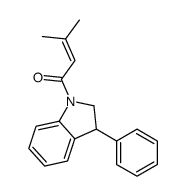 3-methyl-1-(3-phenyl-2,3-dihydroindol-1-yl)but-2-en-1-one结构式