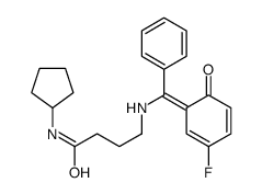 N-cyclopentyl-4-[[(Z)-(3-fluoro-6-oxocyclohexa-2,4-dien-1-ylidene)-phenylmethyl]amino]butanamide结构式