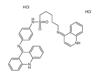 N-[4-(acridin-9-ylamino)phenyl]-5-(quinolin-4-ylamino)pentane-1-sulfon amide dihydrochloride结构式