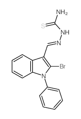 [(2-bromo-1-phenyl-indol-3-yl)methylideneamino]thiourea结构式