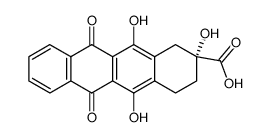 (R)-2,5,12-trihydroxy-1,2,3,4-tetrahydro-6,11-naphthacenedione-2-carboxylic acid结构式