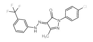 1H-Pyrazole-4,5-dione,1-(4-chlorophenyl)-3-methyl-, 4-[2-[3-(trifluoromethyl)phenyl]hydrazone] Structure