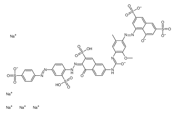 pentasodium,4-hydroxy-5-[[5-methoxy-2-methyl-4-[[(6E)-5-oxo-7-sulfonato-6-[[2-sulfonato-4-[(4-sulfonatophenyl)diazenyl]phenyl]hydrazinylidene]naphthalen-2-yl]carbamoylamino]phenyl]diazenyl]naphthalene-2,7-disulfonate Structure