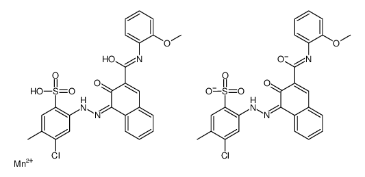 Bis[4-chloro-2-[[2-hydroxy-3-[[(2-methoxyphenyl)amino]carbonyl]-1-naphthalenyl]azo]-5-methylbenzenesulfonic acid]manganese(II) salt structure