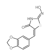(5-Piperonylidene)rhodanine-2-oxime结构式