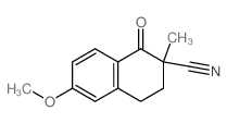 6-methoxy-2-methyl-1-oxo-tetralin-2-carbonitrile结构式