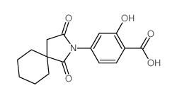 4-(2,4-dioxo-3-azaspiro[4.5]dec-3-yl)-2-hydroxy-benzoic acid structure