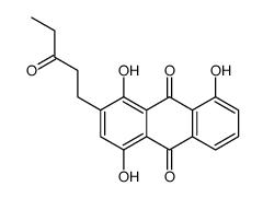 1,4,8-trihydroxy-2-(3-oxopentyl)anthracene-9,10-dione结构式