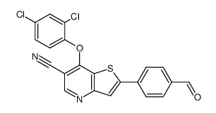 7-(2,4-dichlorophenoxy)-3-(4-formylphenyl)thieno[3,2-b]pyridine-6-carbonitrile Structure