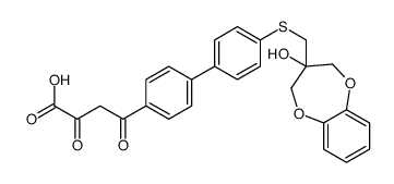 4-(4'-(((3,4-dihydro-3-hydroxy-2H-1,5-benzodioxepin-3-yl)methyl)thio)(1,1'-biphenyl)-4-yl)-2,4-dioxobutanoic acid picture