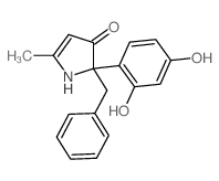 2-benzyl-2-(2,4-dihydroxyphenyl)-5-methyl-1H-pyrrol-3-one Structure