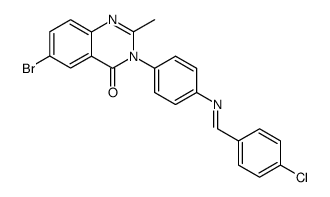 6-Bromo-3-(4-{[1-(4-chloro-phenyl)-meth-(E)-ylidene]-amino}-phenyl)-2-methyl-3H-quinazolin-4-one结构式