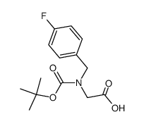 N-(叔丁氧基羰基)-N-(4-氟苄基)甘氨酸结构式