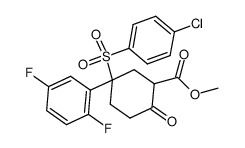 methyl 5-((4-chlorophenyl)sulfonyl)-5-(2,5-difluorophenyl)-2-oxocyclohexane-1-carboxylate Structure