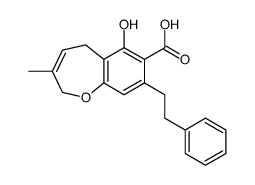 6-hydroxy-3-methyl-8-(2-phenylethyl)-2,5-dihydro-1-benzoxepine-7-carboxylic acid结构式