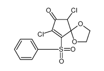 9-(benzenesulfonyl)-6,8-dichloro-1,4-dioxaspiro[4.4]non-8-en-7-one Structure