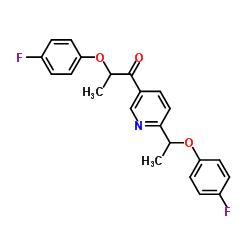 2-(4-FLUOROPHENOXY)-1-{6-[1-(4-FLUOROPHENOXY)ETHYL]PYRIDIN-3-YL}PROPAN-1-ONE结构式