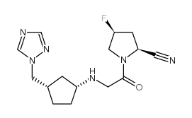 4-fluoro-1-[2-[[(1R,3S)-3-(1,2,4-triazol-1-ylmethyl)cyclopentyl]amino]acetyl]pyrrolidine-2-carbonitrile Structure
