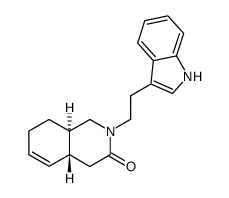 trans-1,4,4a,7,8,8a-hexahydro-2-(2-indol-3-ylethyl)-3(2H)-isoquinolone结构式