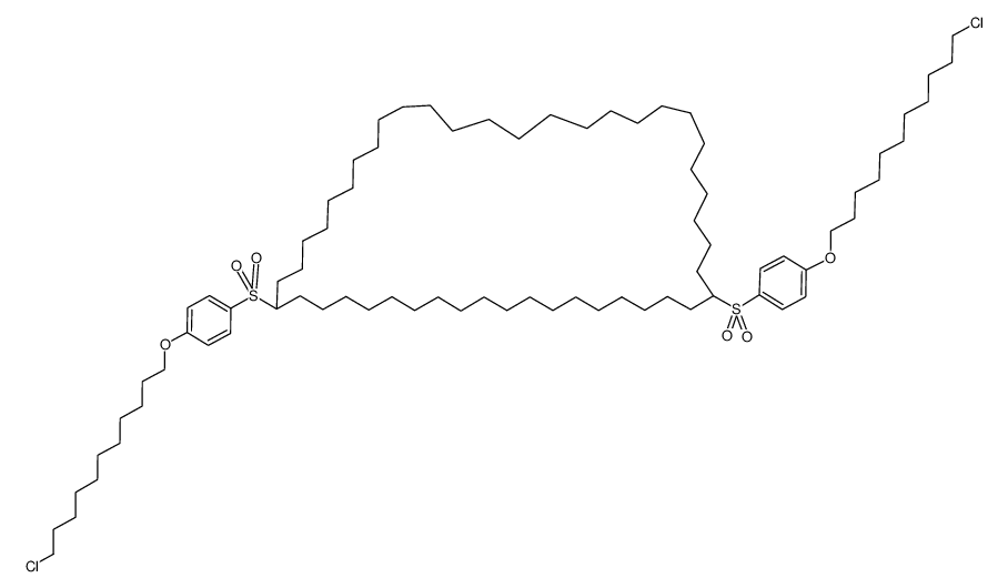 1,20-Bis(4-(11-chlorundecyloxy)phenylsulfonyl)cyclohexatetracontan结构式