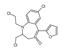 7-chloro-1-(β-chloroethyl)-2-chloromethyl-5-(2-furyl)-2,3-dihydro-1H-1,4-benzodiazepine-4-oxide结构式
