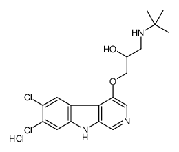 2-Propanol, 1-((6,7-dichloro-9H-pyrido(3,4-b)indol-4-yl)oxy)-3-((1,1-d imethylethyl)amino)-, hydrochloride Structure