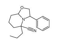 3-phenyl-5-propyl-2,3,6,7,8,8a-hexahydro-[1,3]oxazolo[3,2-a]pyridine-5-carbonitrile结构式