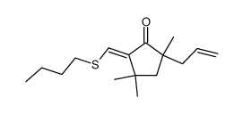 (E)-5-allyl-2-(butylthio)methylene-3,3,5-trimethylcyclopentan-1-one Structure
