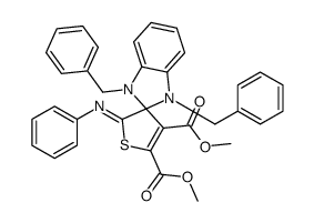 (Z)-DIMETHYL 1,3-DIBENZYL-2'-(PHENYLIMINO)-1,3-DIHYDRO-2'H-SPIRO[BENZO[D]IMIDAZOLE-2,3'-THIOPHENE]-4',5'-DICARBOXYLATE结构式